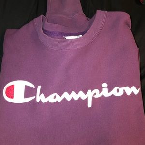 Purple champion crew neck sweatshirt